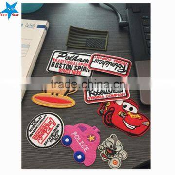 Embroidery patches sew on/ iron with Embroidered brand logo custom for clothing