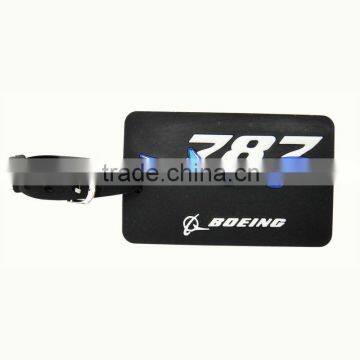 3D Soft pvc custom logo airline name tag with paper card inserted