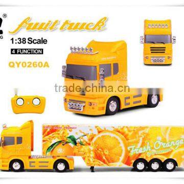 Novelty 2014 toy cars for kids 1:38 4 channel rc fruit trailer