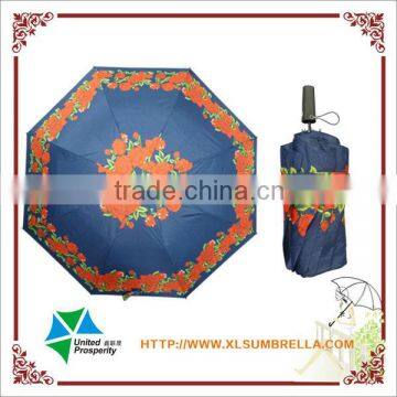 23" nice flower printed foldable umbrella from Chinese manufacturer