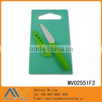 HOT SALE PLASTIC CUTTING BOARD WITH CERAMIC KNIFE