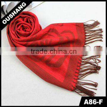 A86-F Red Flower Middle East Scarf