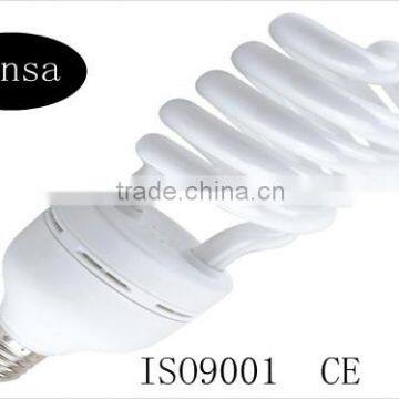 26w-45w Half Spiral 110-250v E14/E27/E40/B22 Tri-color 2700k/6500k energy saving light/CFL with CEI/CE chinese manufactuer