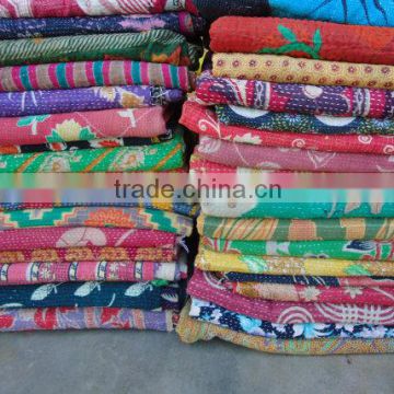 Wholesale Vintage Kantha Quilt,Cotton Bedspread,Handmade Kantha Bedcover,Kantha Bedding,Floral Kantha Throw