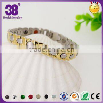 Wholesale stainless steel bracelet with silver gold magnetic for men trends bracelets jewelry