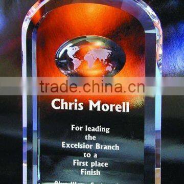 2012 crystal award watercutting for souvenir and corporation display(R-0569