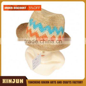 BRANDED PLAID MEXICAN PANAMA STRAW HAT