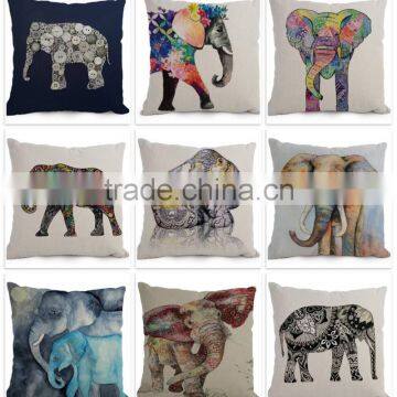 Factory Selling Animal Elephant Design Sofa Seat Pillow Case for Home Decoration Custom Print Pillow Cover photo-3
