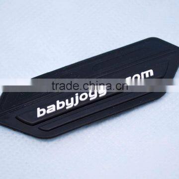 factory moulding black PVC embossed sew on labels