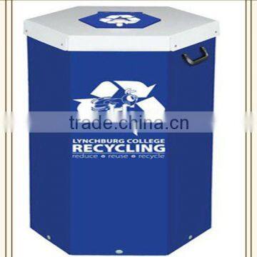 2012 high quality hexagon corrugated plastic rubbish bin