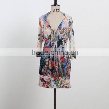 NEW ARRIVAL summer one piece dress sexy v neck ladies casual dress custom supply