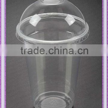 clear disposable 20oz cold beverage cup with lid