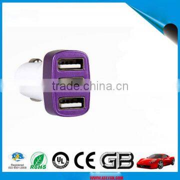 Metallic Effect Elecgant 3 Plugs Mobile Battery Car Charger