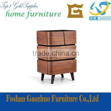 2016 hot sale dark walnut color wood three drawer side cabinet for sale