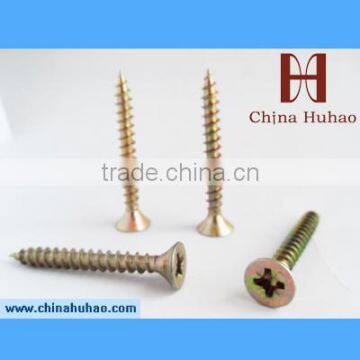 Hardware CSK head yellow zinc coating fibreboard screw