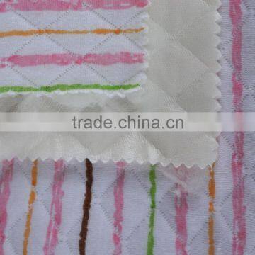 Brushed striped cotton flannel quilted tpu laminated fabric for baby urine mat