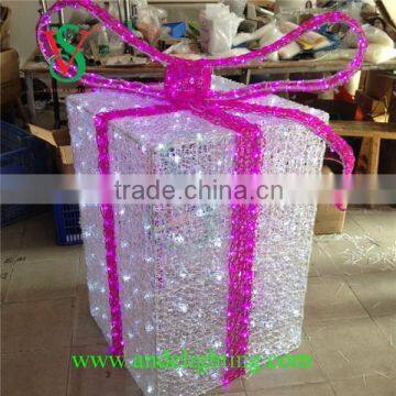 LED 3D motif light gift box lighted christmas decorations