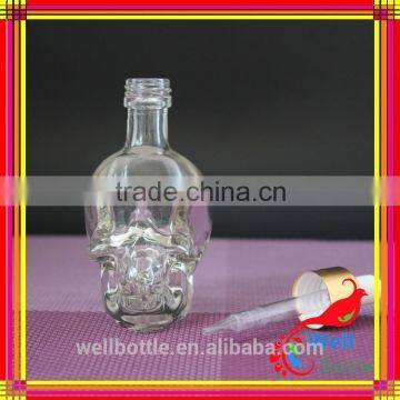 Trade Assurance 30ml Skull Head Glass e Liquid Dropper Bottle Black Frosted Glass Dropper Bottle