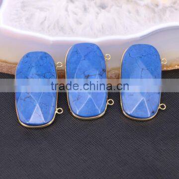 Howlite Turquoise Jewelry Gold Plated Druzy Faceted Gemstone Pendant