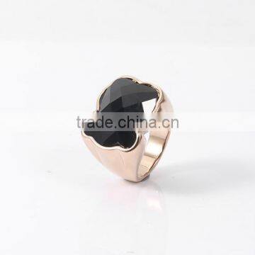 China wholesale No.1 sale rose gold plated black bear finger ring for engagement