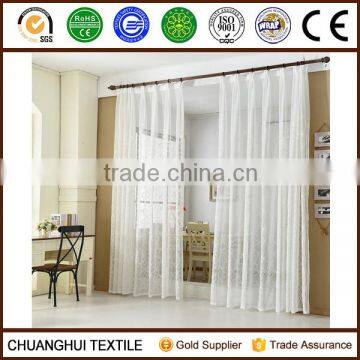 100%polyester white embroidered sheer fabric for hotel ,home,etc