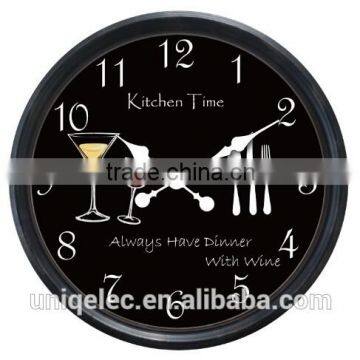 Decorative large plastic wall clock for kitchen room