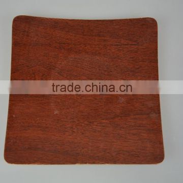 Bauble Red Brown Color China Square Shape Elegance Tea Pastries Gift Square Wooden Dinner Plate