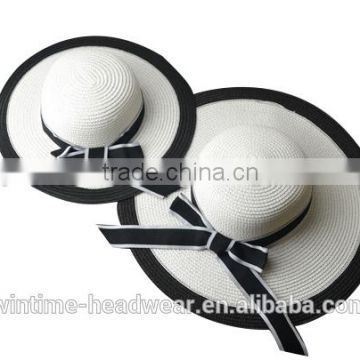 Big Wide Brim Sun Visor Bowler Sombrero Mexican Straw hats For Ladies With Flower Belt