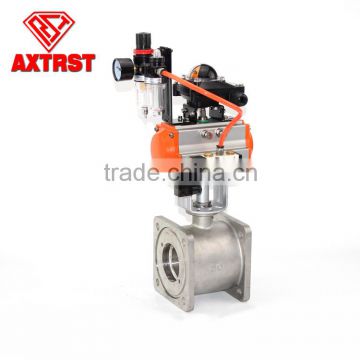 1PC Flange stainless steel pneumatic actuator ball valve