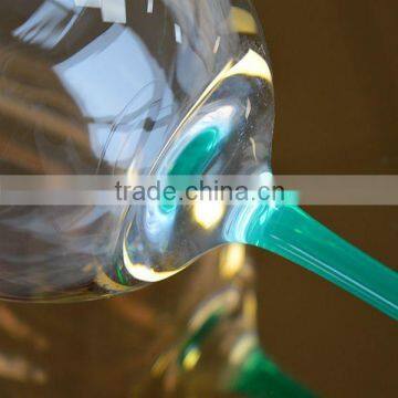 Crystal High Quality 16oz Wine Glass Cup With Green Long Stem From Bengbu Cattelan Glassware Factory
