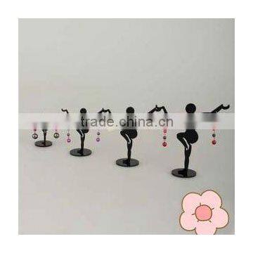 Modern design Acrylic Black human being-shape earring display