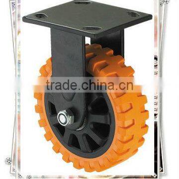 Good Quality Heavy Duty Polyurethane Top Plate Fixed Wheel