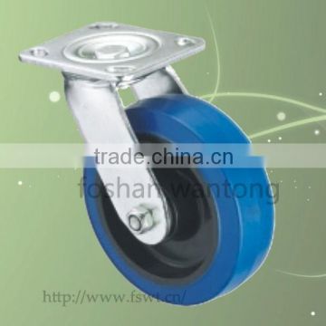 5 Inch Top Plate Heavy Duty Blue Rubber Swivel Hardware Casters