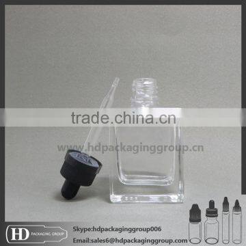 HD China glass dropper bottles dropper top ,15ml 30ml rectangular Unique glass dropper bottle eliquids dripper bottles