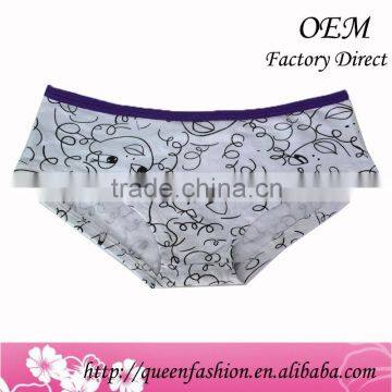 High quality cotton underwear cute hot sales sexy youthful girl panty with head sculpture printed