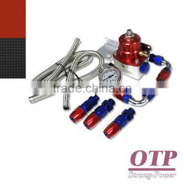 Red&Blue PSI Fuel Pressure Regulator Oil Gauge Hoses for Toyota Supra 7MGTE 2JZGTE