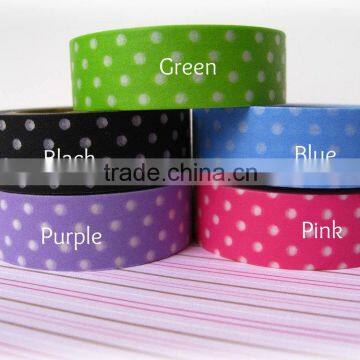 Wholesale YIWU FACTORY adhesive masking tape 15mm x 10m Washi Tape Trendy Tape Polka Dot Decorative Trendy Paper Package