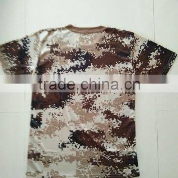 Custom Made Polyester Nylon Mesh Brown Digital Full Print Military Camouflage T Shirt photo-2