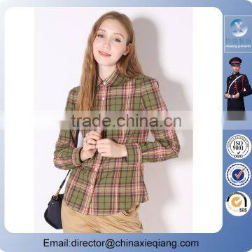 2016 fashion lady casual long sleeve england plaid shirt