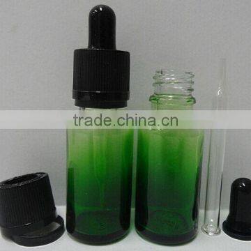 30ml faded green glass dropper bottle with childproof tamper proof dropper cap