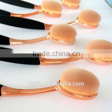 2017 Hot Sale 10pcs Cosmetic Brush Foundation Oval Makeup Brush Set photo-4