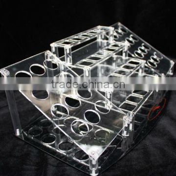 unnique design practical acrylic lipstick display with many holes