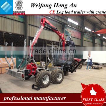 8ton log loader trailer with crane