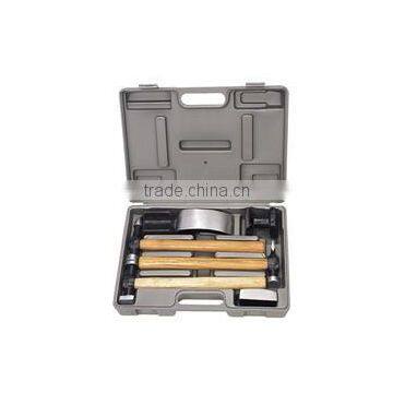 7-PC WOODEN HANDLE HAMMER & DOLLY SET