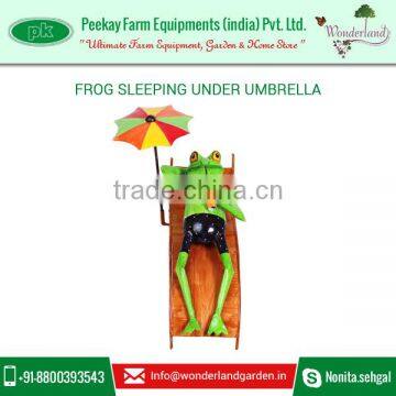 Frog Sleeping Under Umbrella Garden Outdoor Decoration for Low Rate