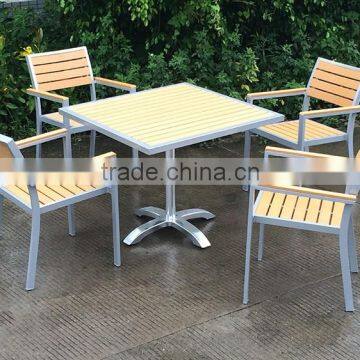 Hot Sale Teakwood and Aluminum Frame Dining Table Set photo-2