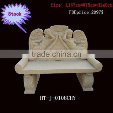 Factory Marble Bench With Angel Statue