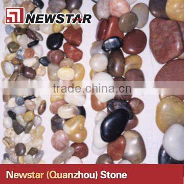 Newstar black white yellow polished River rocks