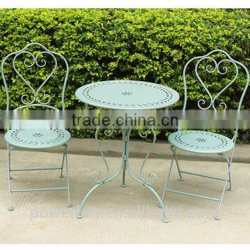 Lovely Stylish Wrought Iron Patio Set Outdoor Furniture 2 Chairs 60cm Round photo-3