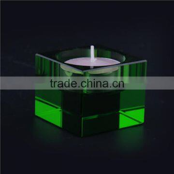 Colorful Square Crystal Glass Tealight Candle Holder Cheap photo-2